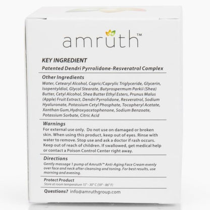 Amruth Resveratrol Crema facial antienvejecimiento diaria, tarro de...