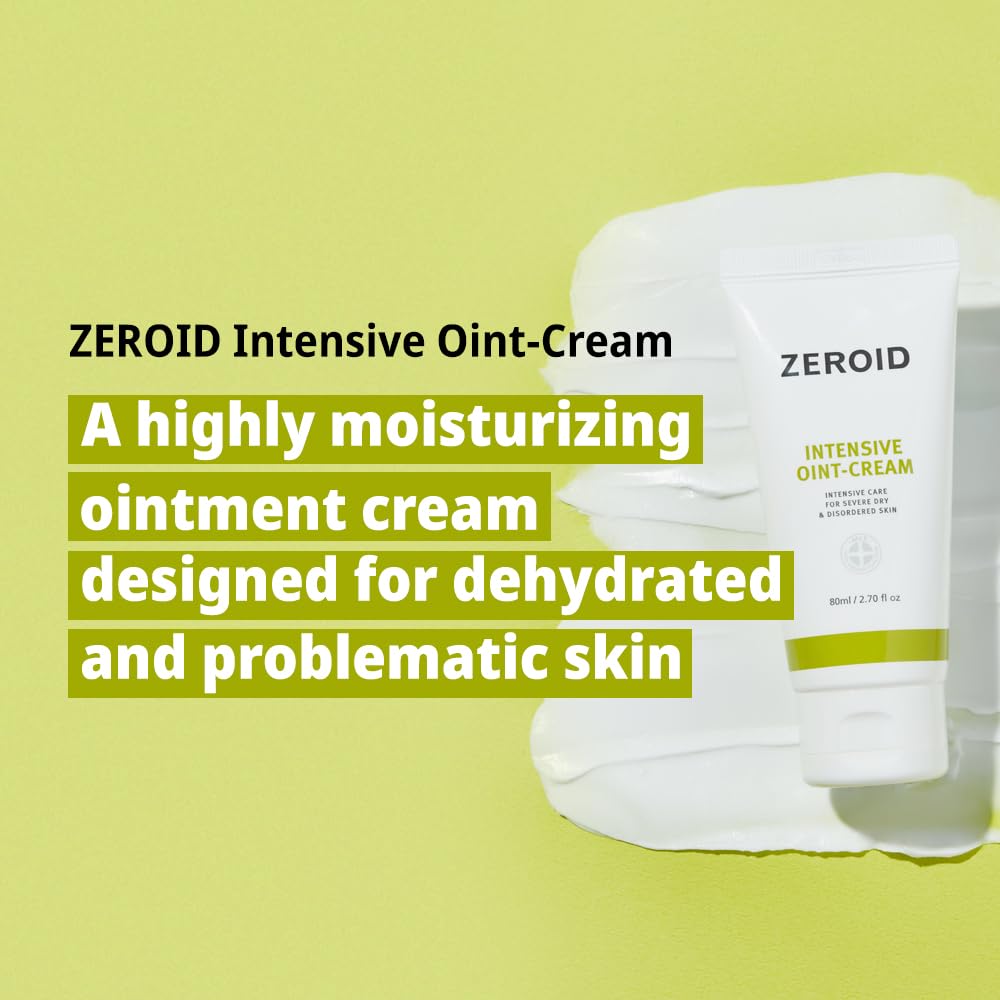 ZEROID | Crema intensiva de ungüento | Hidratante facial para pieles extremadamente secas | Crema facial para pieles sensibles y desordenadas | Cuidado intensivo de la piel | Loción facial para calmar e hidratar | 2.7 fl oz (2.7 fl oz)