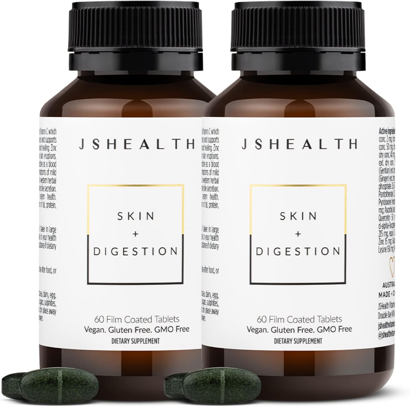 JSHealth Vitaminas para la piel y la digestión Vitaminas para la pi...