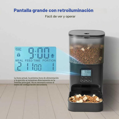 Comedero automático para gatos, dispensador de comida para gatos co...