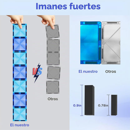 AFUNX Azulejos magnéticos, 116 bloques de construcción magnéticos,...