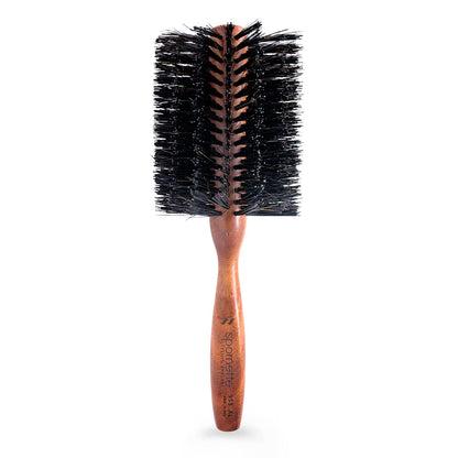 Spornette Cepillo de pelo redondo italiano de 3 pulgadas (#955-XL) – Cepillo redondo de cerdas de jabalí de doble densidad con mango de madera para secar con soplado, peinar, dar volumen, alisar y rizar cabello medio a largo