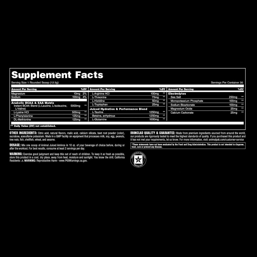 Animal Juiced Aminoácidos - Polvo BCAA EAA Matrix Plus Hidratación...