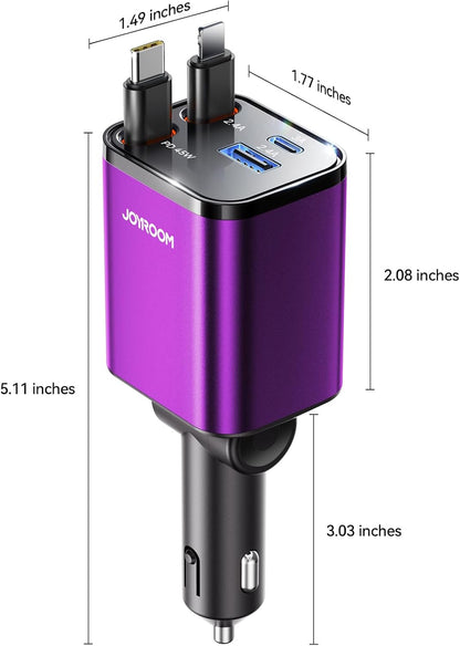 [2026 Ultra-compacto] Cargador retráctil para automóvil USB C 84 W,...