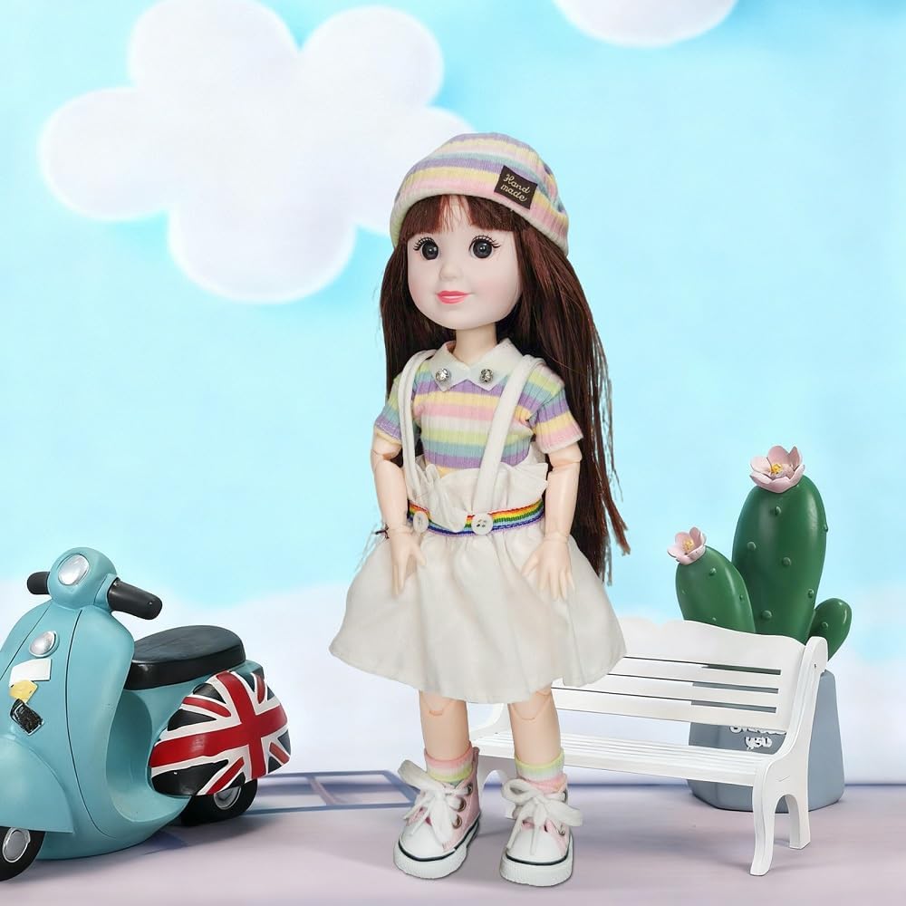 Coconutlin Muñeca de 12 Pulgadas BJD Niña de Moda, 15 Articulacione...