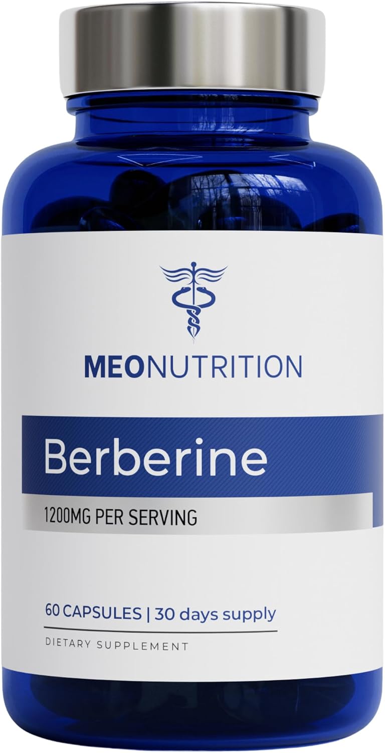 Meo Nutrition Suplemento de berberina de 1200 mg HCI - 60 cápsulas,...