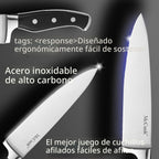 McCook® Juego de cuchillos de acero inoxidable alemán con afilador...
