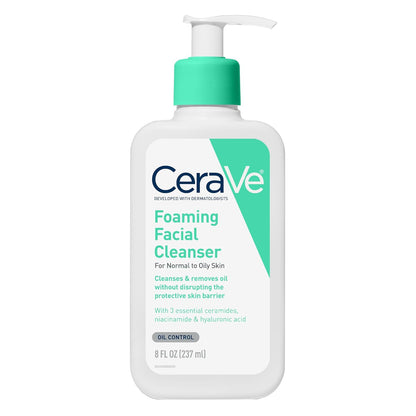 CeraVe Limpiador Facial Espumoso, Lavado Facial Diario para Piel Gr...