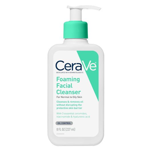 CeraVe Limpiador Facial Espumoso, Lavado Facial Diario para Piel Gr...