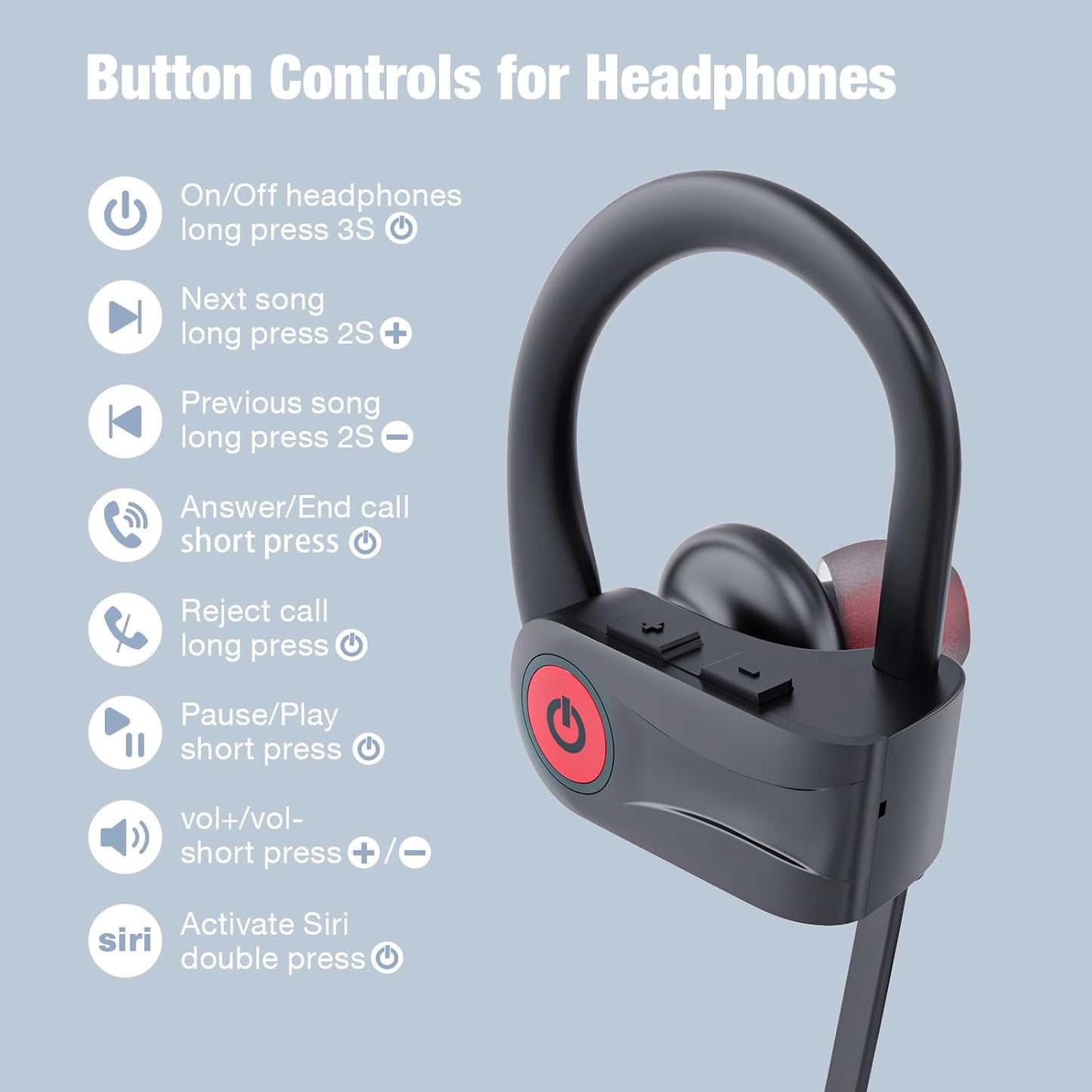 Auriculares Bluetooth Boean, auriculares inalámbricos con 16 horas...