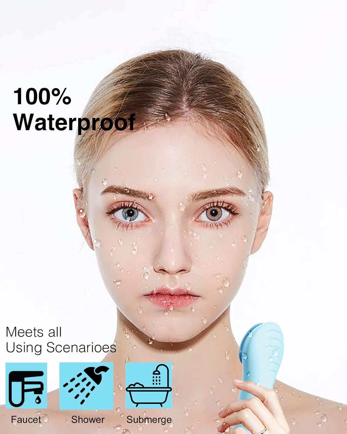 Cepillo de limpieza facial eléctrico NågraCoola - Resistente al agu...