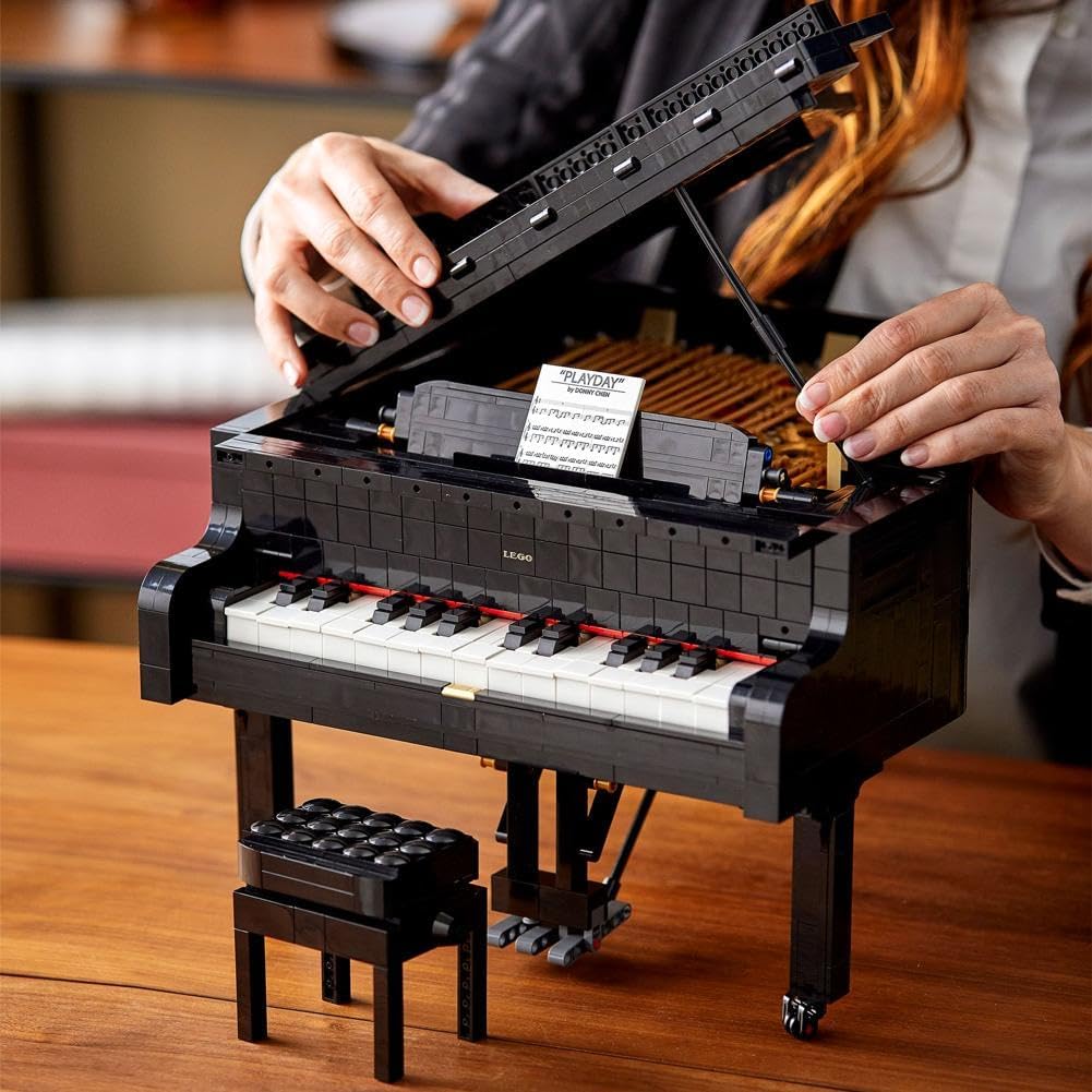 LEGO Ideas Grand Piano 21323 - Juego de construcción de modelos para adultos, kit coleccionable de decoración del hogar, regalo para amantes de la música con funciones motoras y de potencia