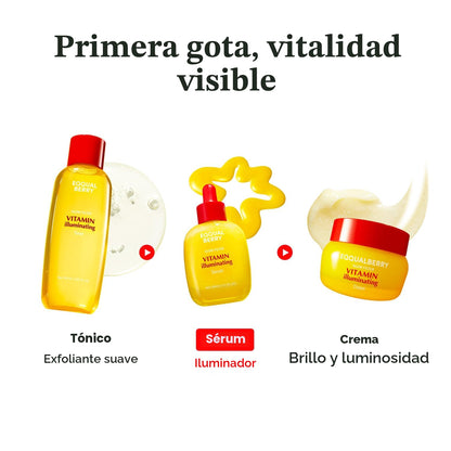 EQQUALBERRY Suero iluminador de vitaminas | Niacinamida 4% + suero...