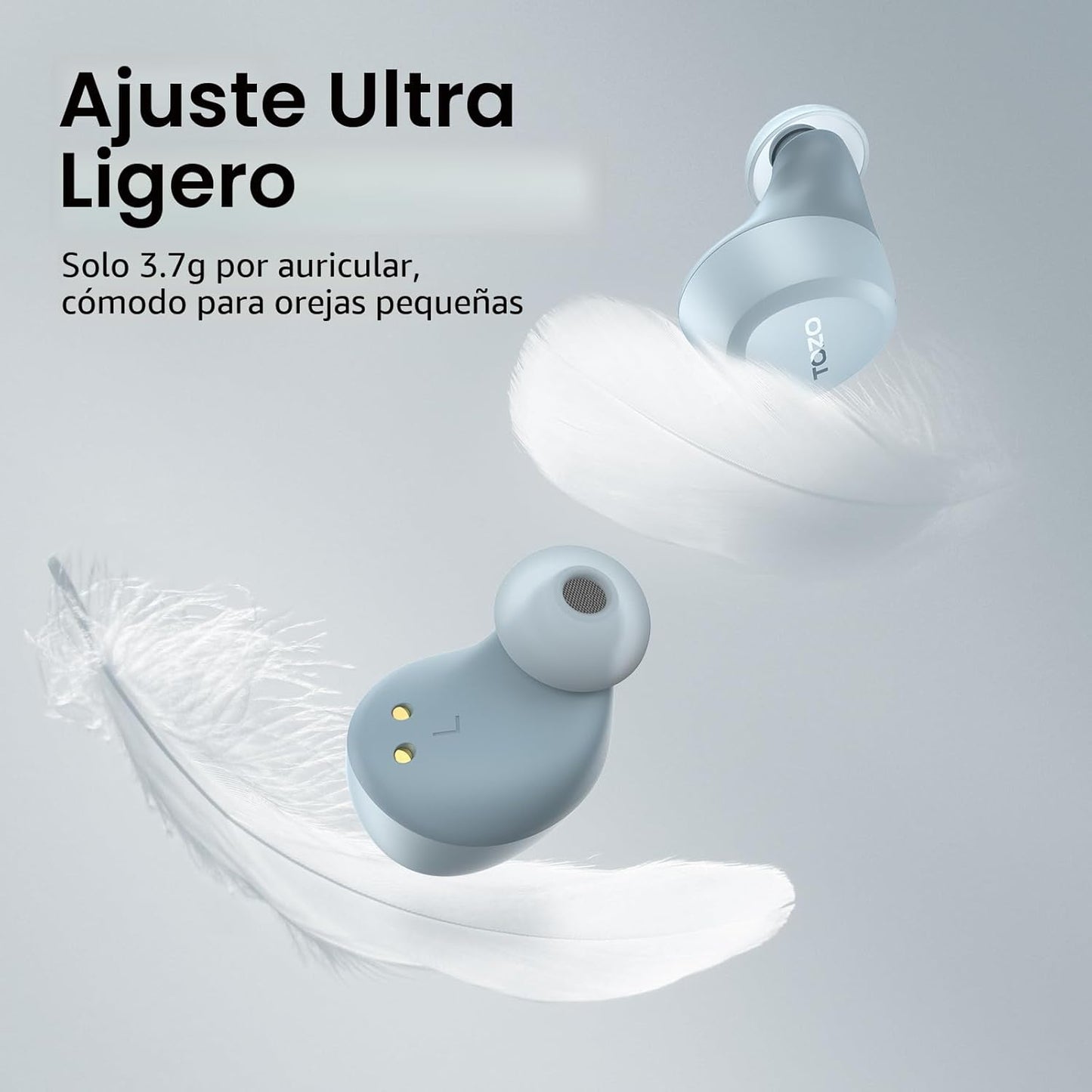 TOZO Auriculares inalámbricos A1 Bluetooth 5.3 de peso ligero en el...