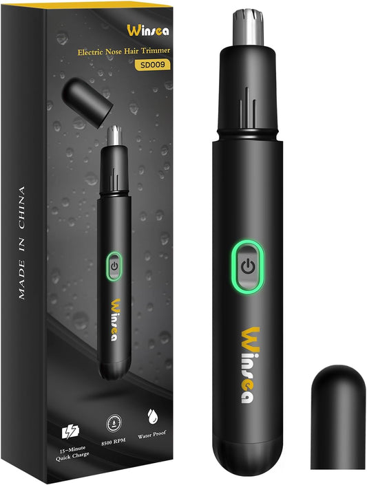 Cortadora de pelo de nariz de precisión: recorte eléctrico seguro y eficiente de 360°, recargable por USB, impermeable, para la nariz, las orejas, las cejas y la barba