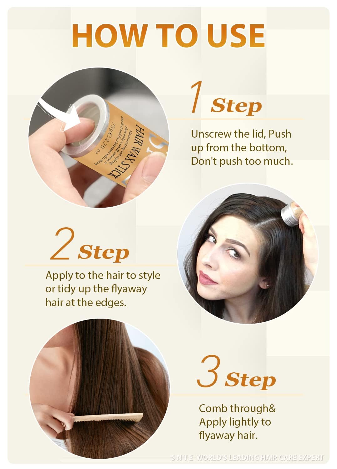 Samnyte Barra de cera para el cabello, ceras para peinar el cabello...