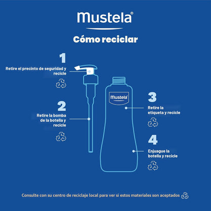 Mustela Agua limpiadora para bebés, agua micelar sin enjuague, con...