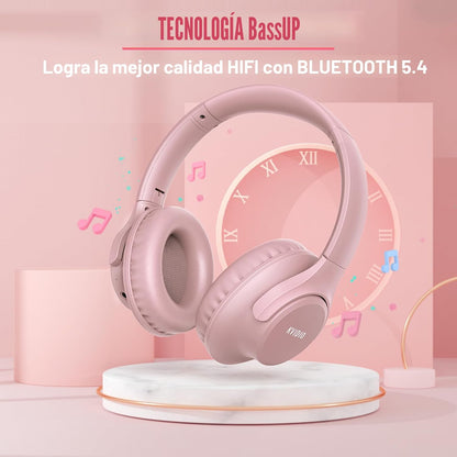 KVIDIO Auriculares Bluetooth sobre la oreja, 65 horas de reproducci...