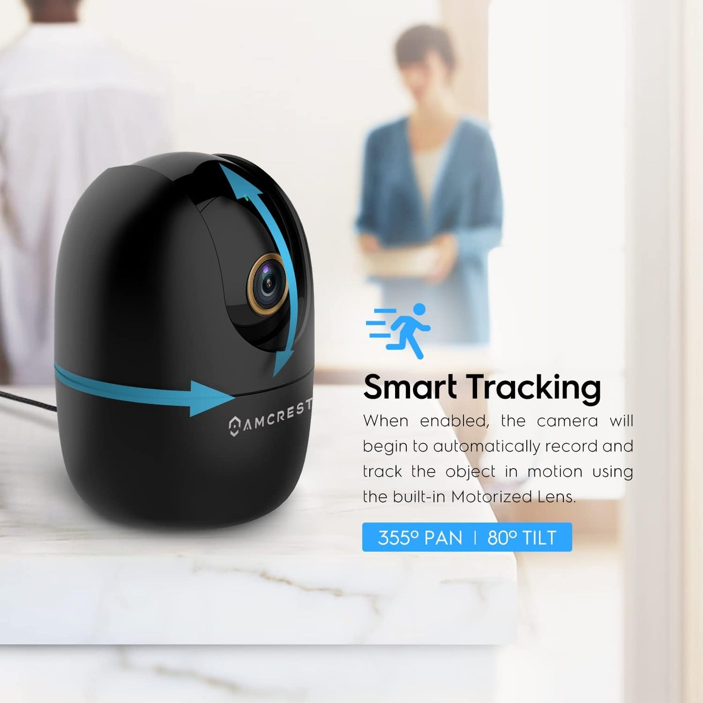 Amcrest Cámara WiFi de 4MP para interiores, cámara para perros, mon...