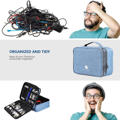 Organizador de electrónica para viajes, bolsa organizadora de cable...