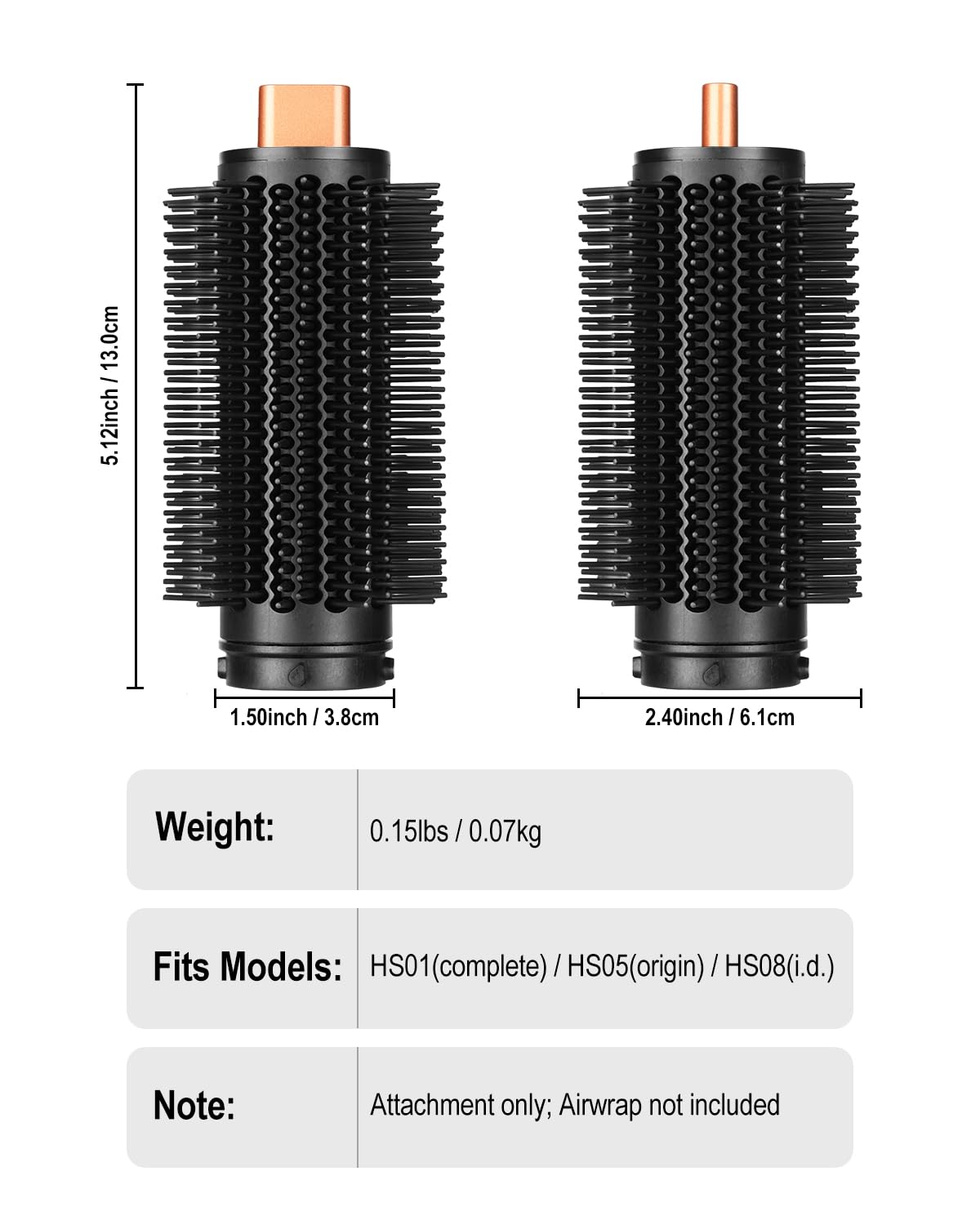 Accesorio de cepillo voluminizador redondo mejorado compatible con...