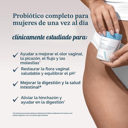 Dr. Probióticos vaginales formulados para mujer por Happy V, probió...
