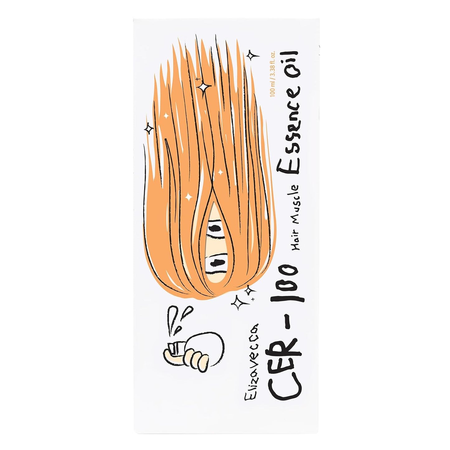 Elizavecca Aceite de esencia para el cabello CER-100 - Tratamiento sin enjuague para el crecimiento del cabello seco - 3.4 fl oz K-Beauty