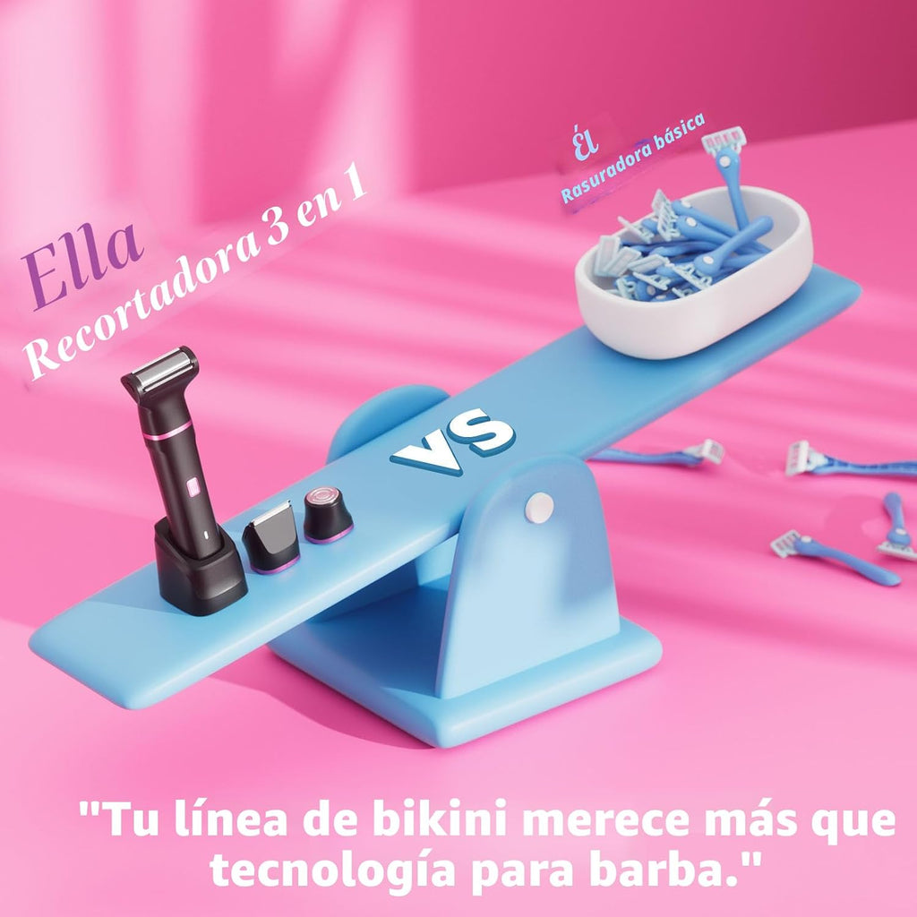 Risina Recortadora de bikini 3 en 1 para mujer, maquinillas de afei...