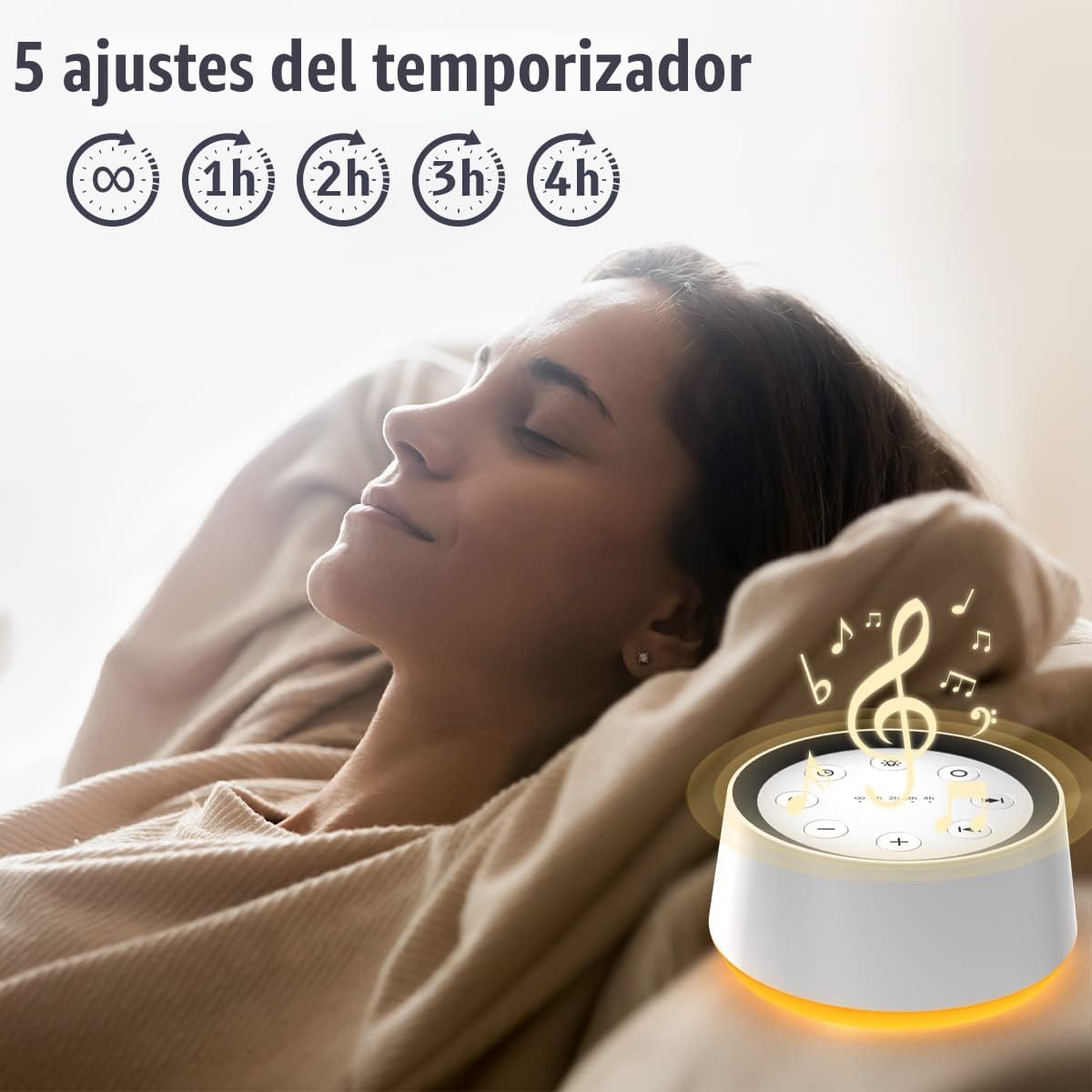 Máquina de Sonido de Ruido Marrón con 30 Sonidos Relajantes, Luz No...