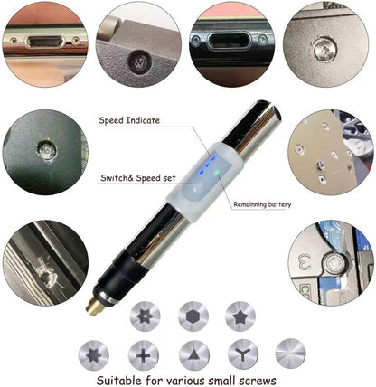 Eliminación de tornillos dañados para teléfono celular, recargable, extractor de tornillos rotos para iPhone, 4 brocas de acero de tungsteno (0.098 pulgadas) para quitar tornillos pelados, kit de