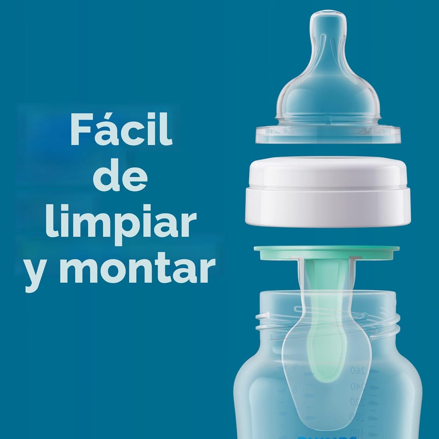 Philips AVENT - Biberón anticólicos con ventilación AirFree, 266 mi...