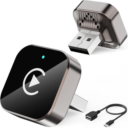 Adaptador Inalámbrico CarPlay (2026 Actualizado) para Apple iPhone y Android, Tamaño Pequeño, Enchufe y Reproduce, Conexión Inalámbrica Rápida y Estable para CarPlay y Android - Sin Latencia en la