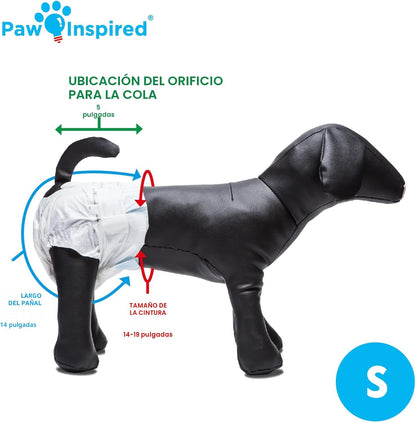 Paw Inspired 32 unidades Pañales desechables para perros | Pañales...