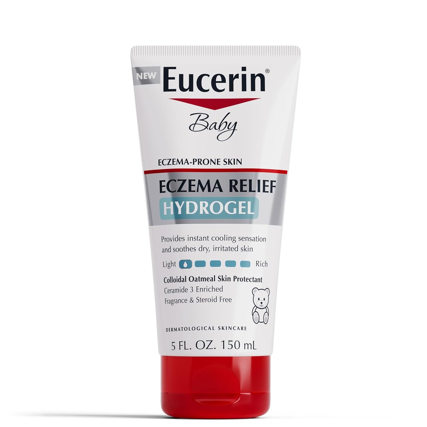 Eucerin Hidrogel para aliviar el eccema del bebé para piel seca, con picazón y propensa al eczema con avena coloidal, hipoalergénico, sin fragancia y sin esteroides humectante corporal para bebés