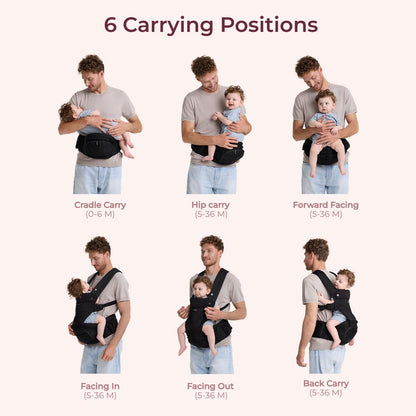 Momcozy Portabebés con asiento de cadera, transporte orientado haci...