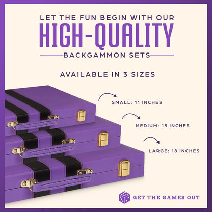 Get The Games Out Juego de backgammon, funda clásica para juegos de...
