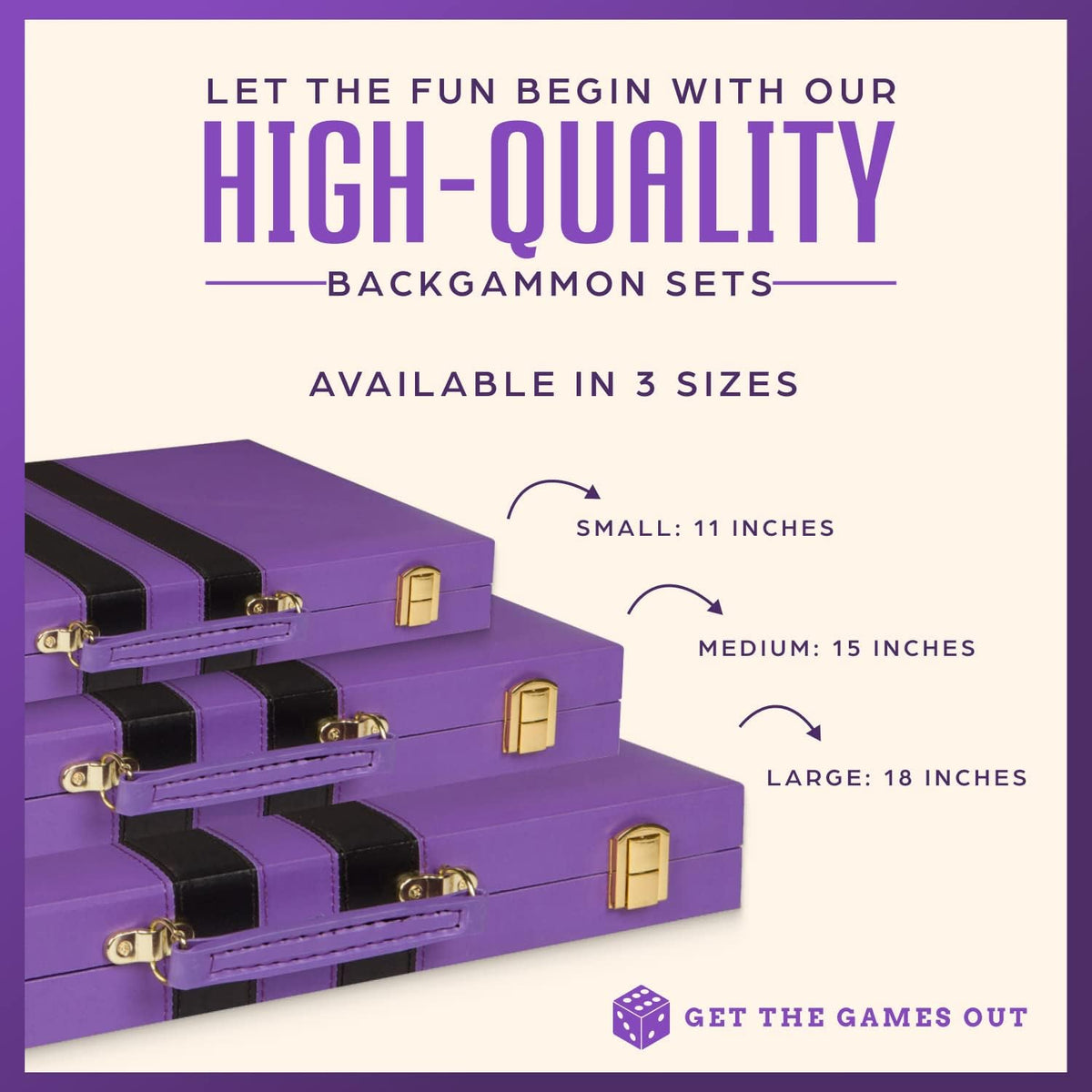 Get The Games Out - Juego de backgammon con maletín de juego de mes...
