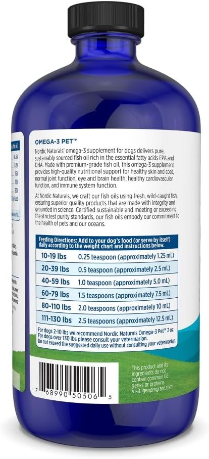 Nordic Naturals Omega-3 para mascotas, sin sabor, 16 onzas, 1380 mg...