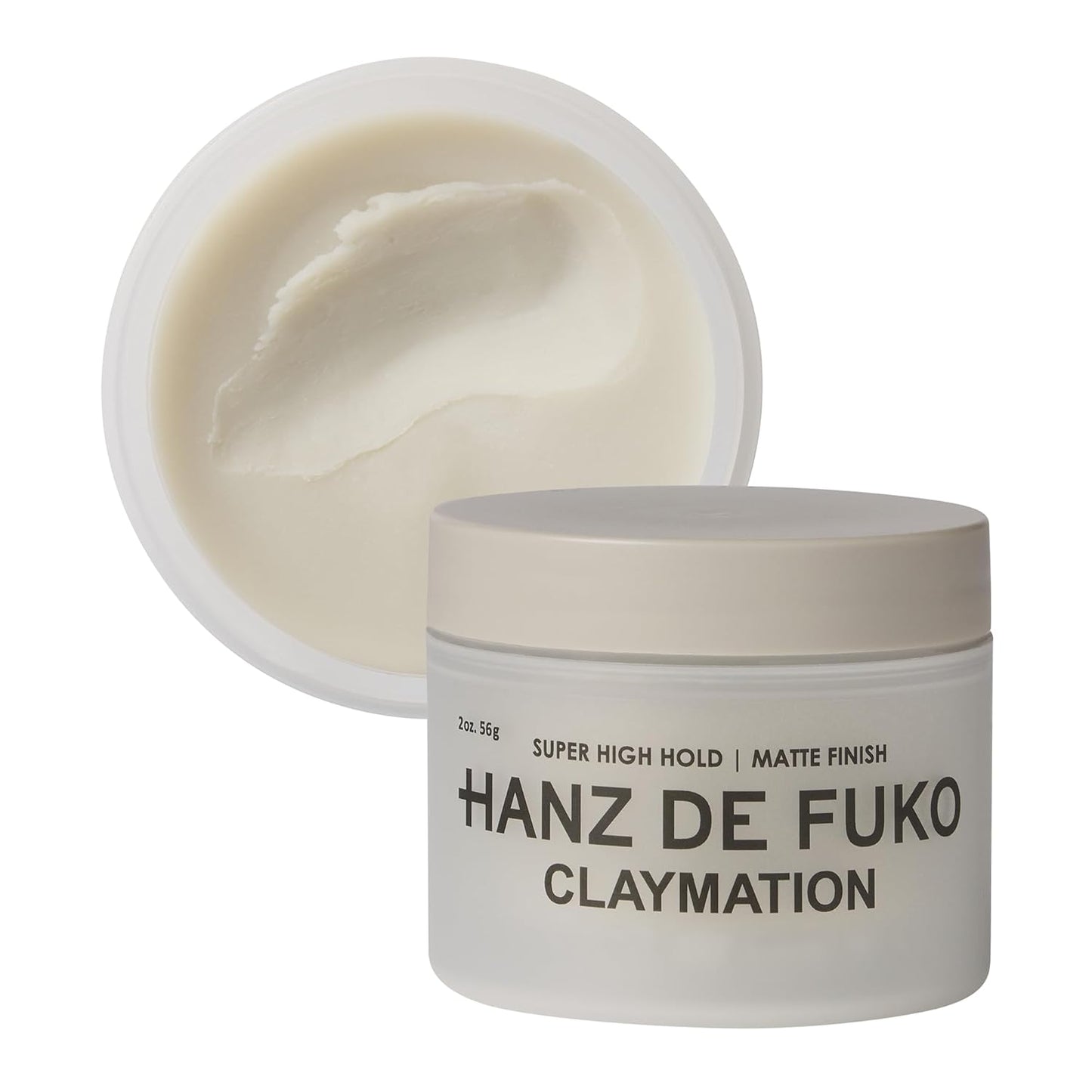 Hanz de Fuko Claymation – Arcilla premium para el peinado masculino con súper alta fijación, acabado mate – Híbrido de arcilla y cera, producto de textura ideal para tipos de cabello liso, ondulado y