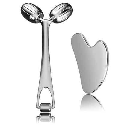 Yeamon Gua Sha - Juego de herramientas faciales y rodillos faciales...