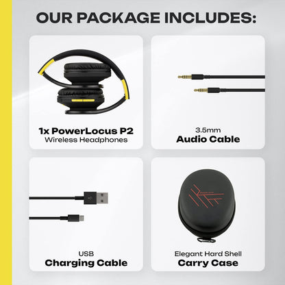 PowerLocus - Audífonos Bluetooth sobre las orejas, auriculares inal...