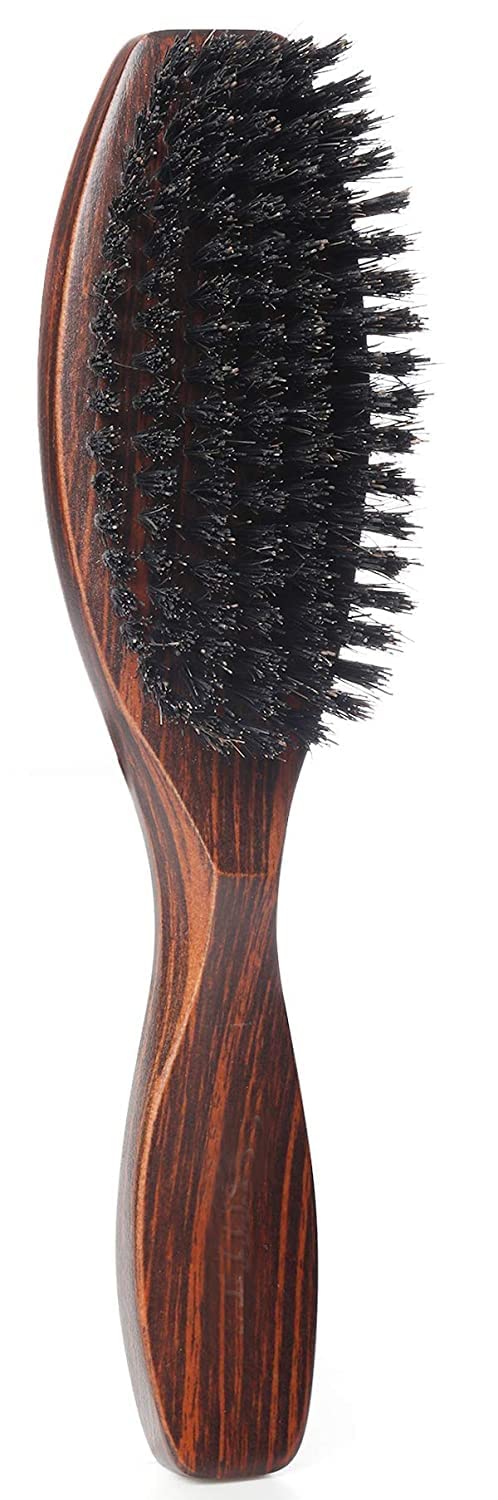 PERFEHAIR Cepillo de pelo de cerdas de jabalí natural 100% salvaje con mango de madera para hombres y mujeres cabello fino