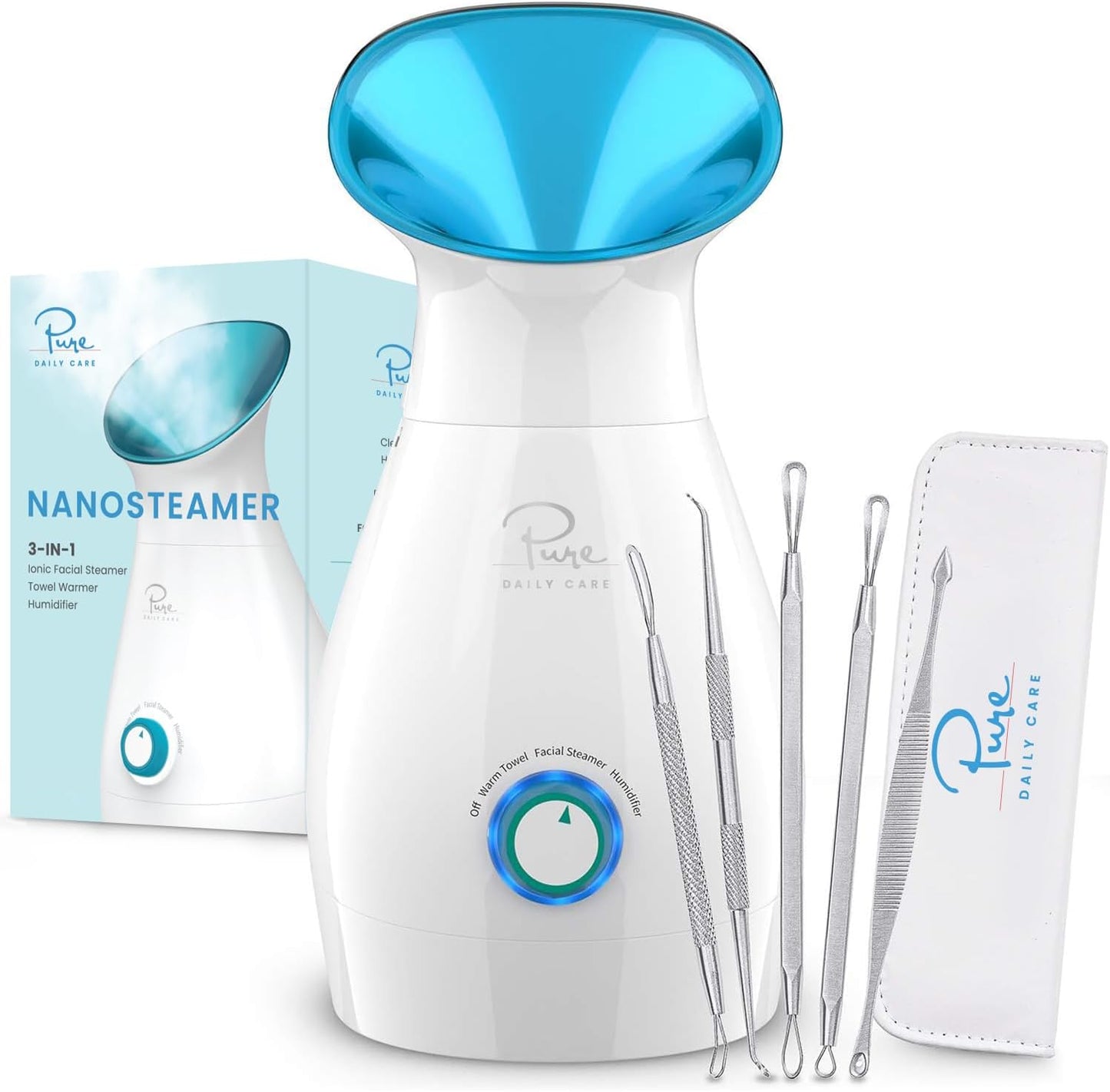 Pure Daily Care NanoSteamer Grande 3 en 1 Vaporizador Facial Nano I...