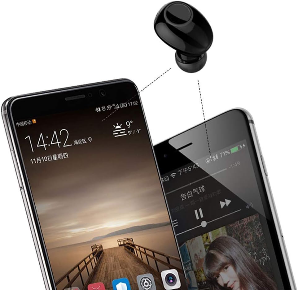 Auricular Bluetooth de 10 horas de reproducción, auricular inalámbrico único, mini micrófono manos libres, auriculares para conductores de camiones, auricular Bluetooth para teléfonos inteligentes iOS, Android, PC, TV, audiolibro