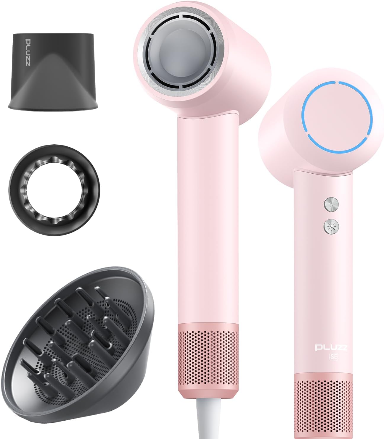 PLUZZ Secador de pelo profesional con difusor para cabello rizado,...