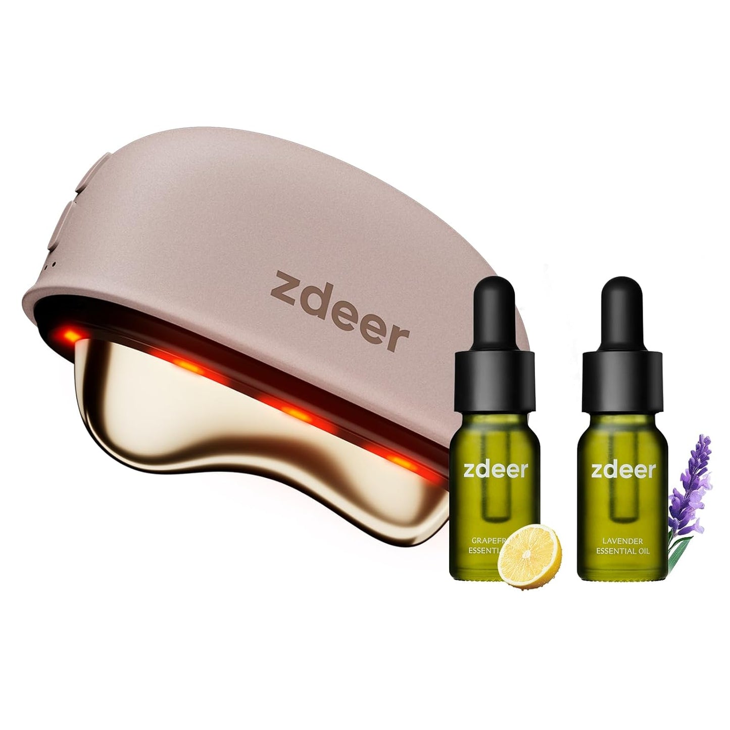 ZDEER Masajeador facial y de cuello con terapia de luz roja LED, he...
