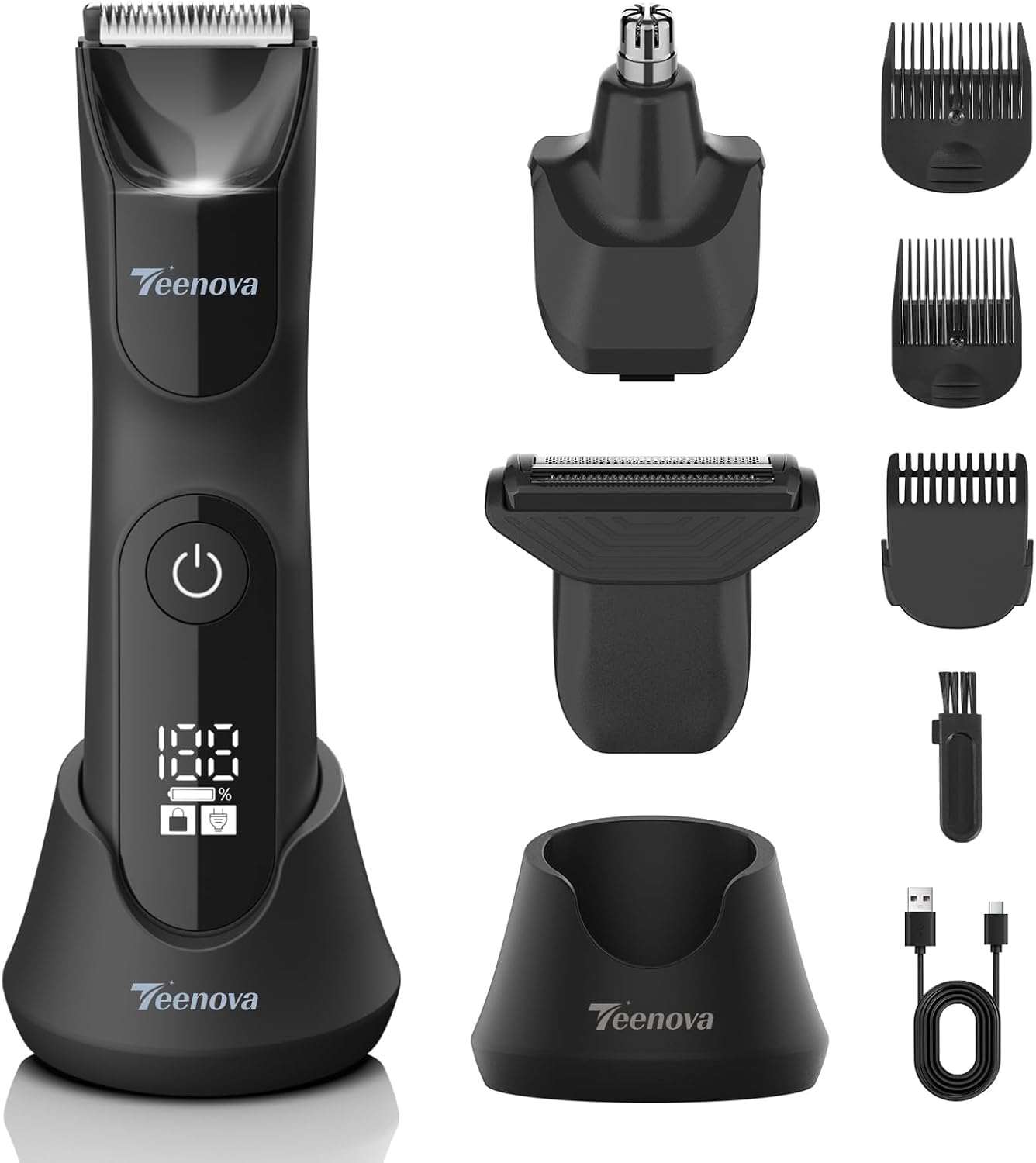 TEENOVA Manscape - Recortadora de vello corporal para hombres, reco...