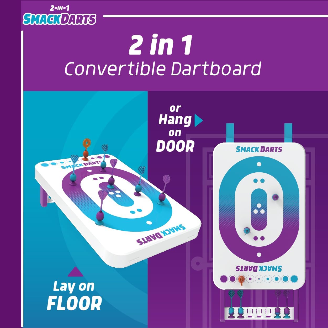 EastPoint Smack Darts - Juego de diana convertible con ventosa 2 en 1