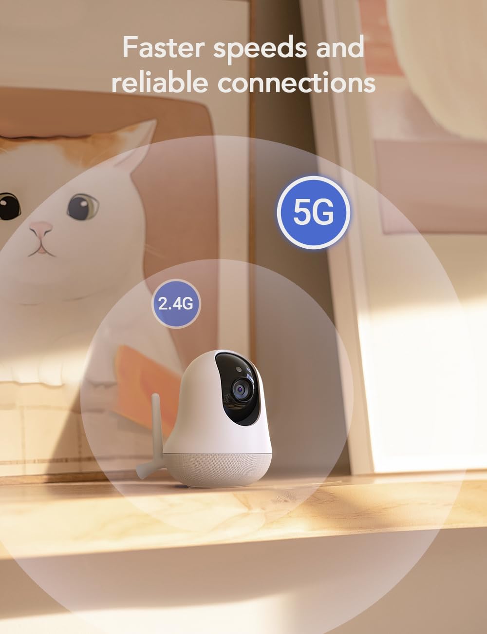 nooie Monitor de bebé 5G mejorado con WiFi, monitor de cámara de be...