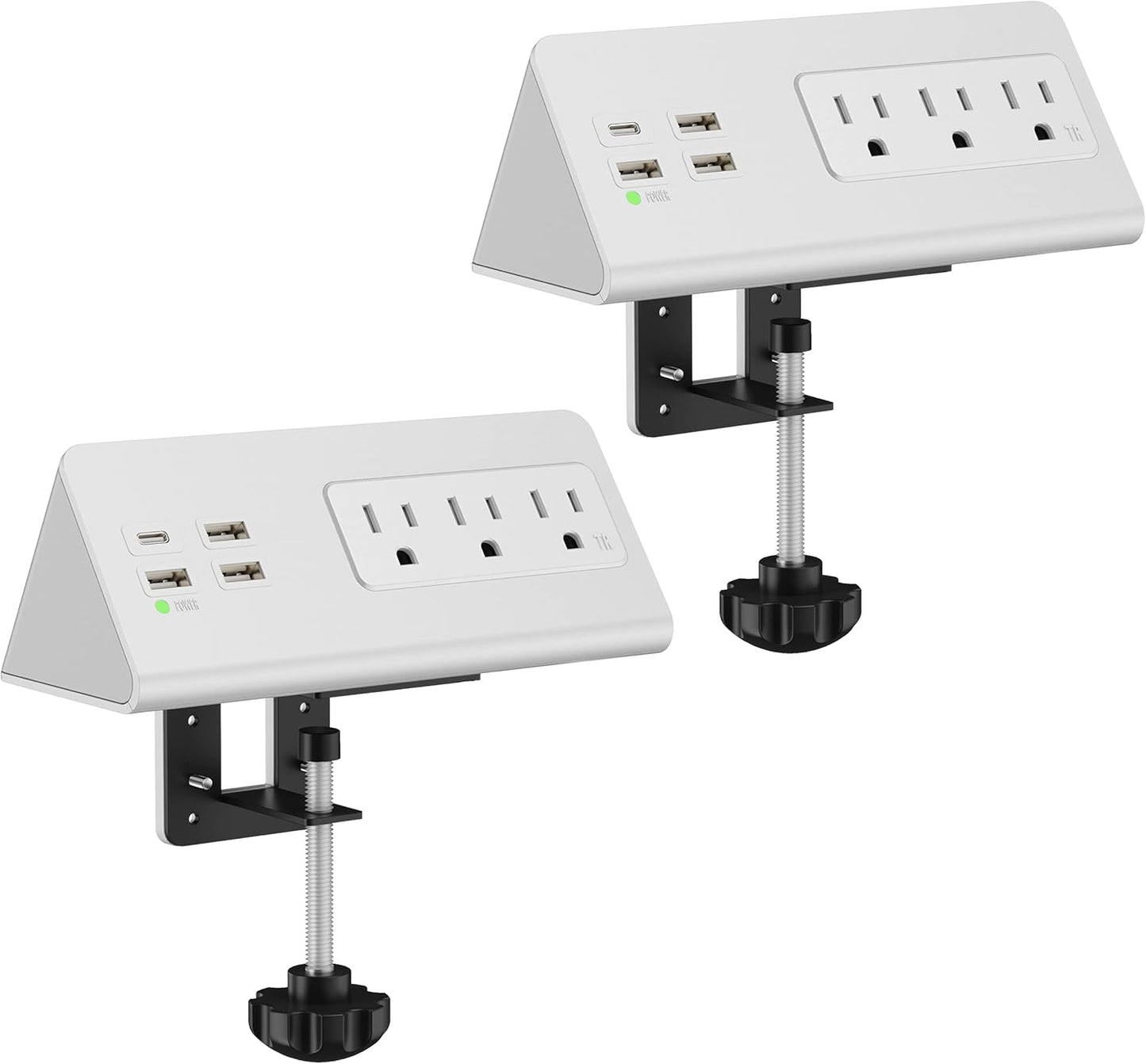 Regleta de enchufes con puertos USB-C para montar en el borde de me...